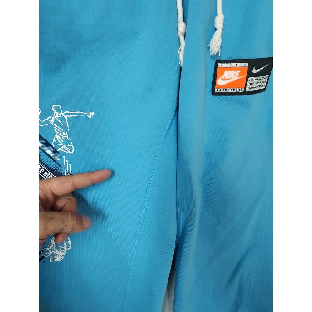 Nike Joggers Men Small Standard Issue Basketball Dri Fit Blue Drawstring Elastic